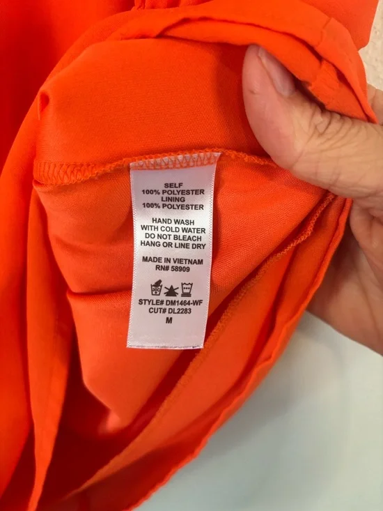 Gianni Bini Vibrant Orange Long Sleeve Dress - Picture 4 of 5